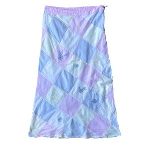 Elegant Patchwork Maxi Skirt in Pastel Hues